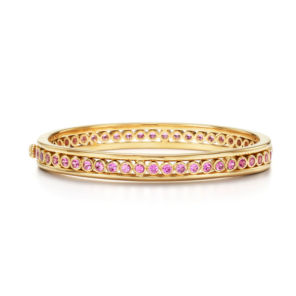 18K Pink Sapphire Eternity Bracelet