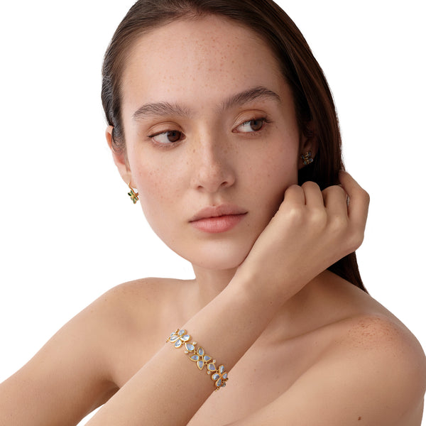 18K Blue Moon Flower Bracelet
