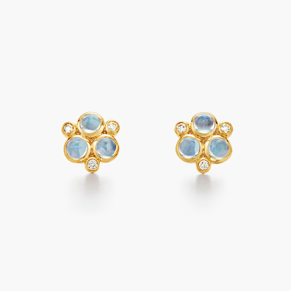 18K Blue Moonstone Trio Earrings