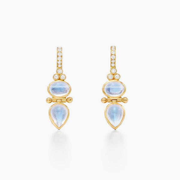 18K Blue Moonstone Dynasty Drop Earrings