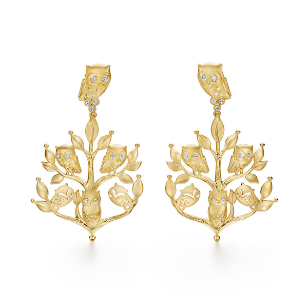 18K Owlwood Earrings