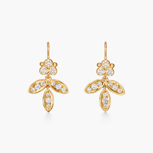 18K Diamond Foglia Earrings