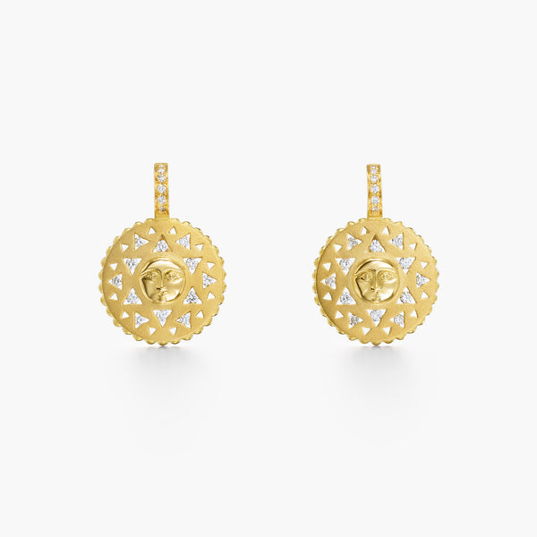 18K Orbit Sun Earrings
