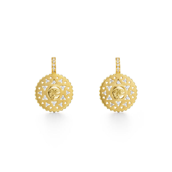 18K Orbit Sun Earrings