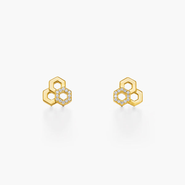 18K Honeycomb Earrings