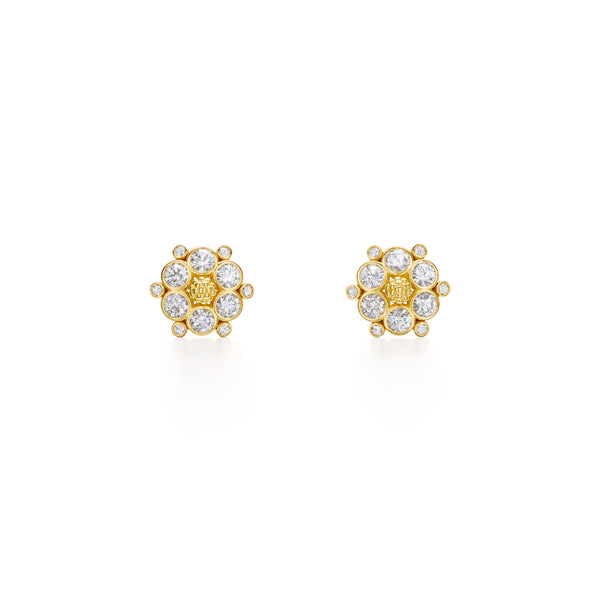18K Diamond Flower Post Earring