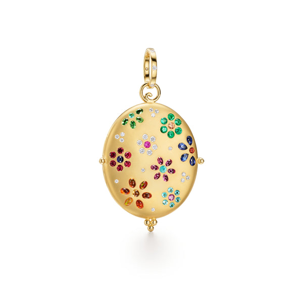 18K Gemmy Flower Locket