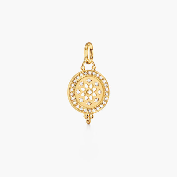 18K Diamond Mandala Cutout Pendant