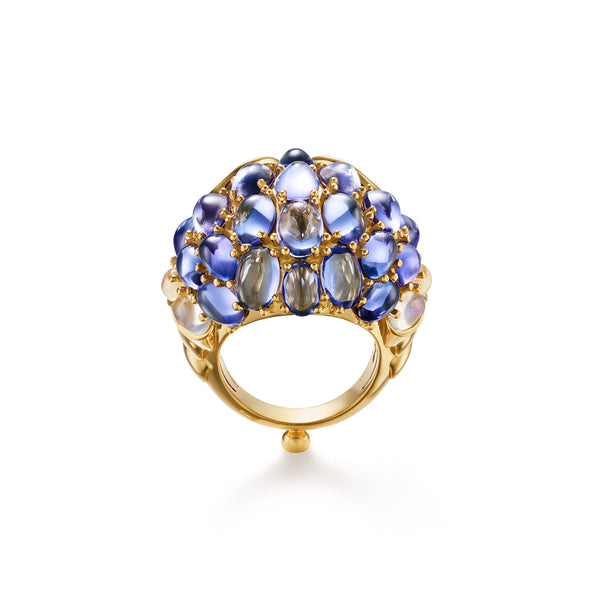 18K Large Tanzanite Temple Owl Ring