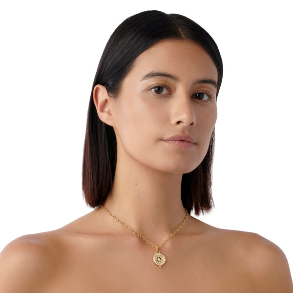 18K Diamond Mandala Cutout Pendant