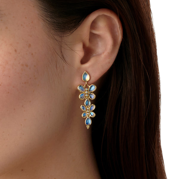 18K Luna Flutter Drop Earrings
