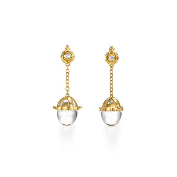 18K Diamond Amulet Drop Earrings