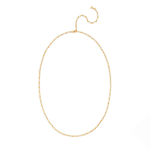 18K White Sapphire Chain
