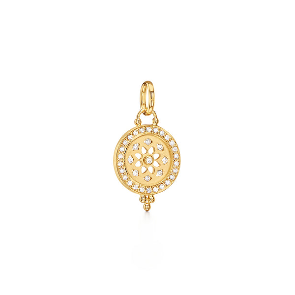 18K Diamond Mandala Cutout Pendant